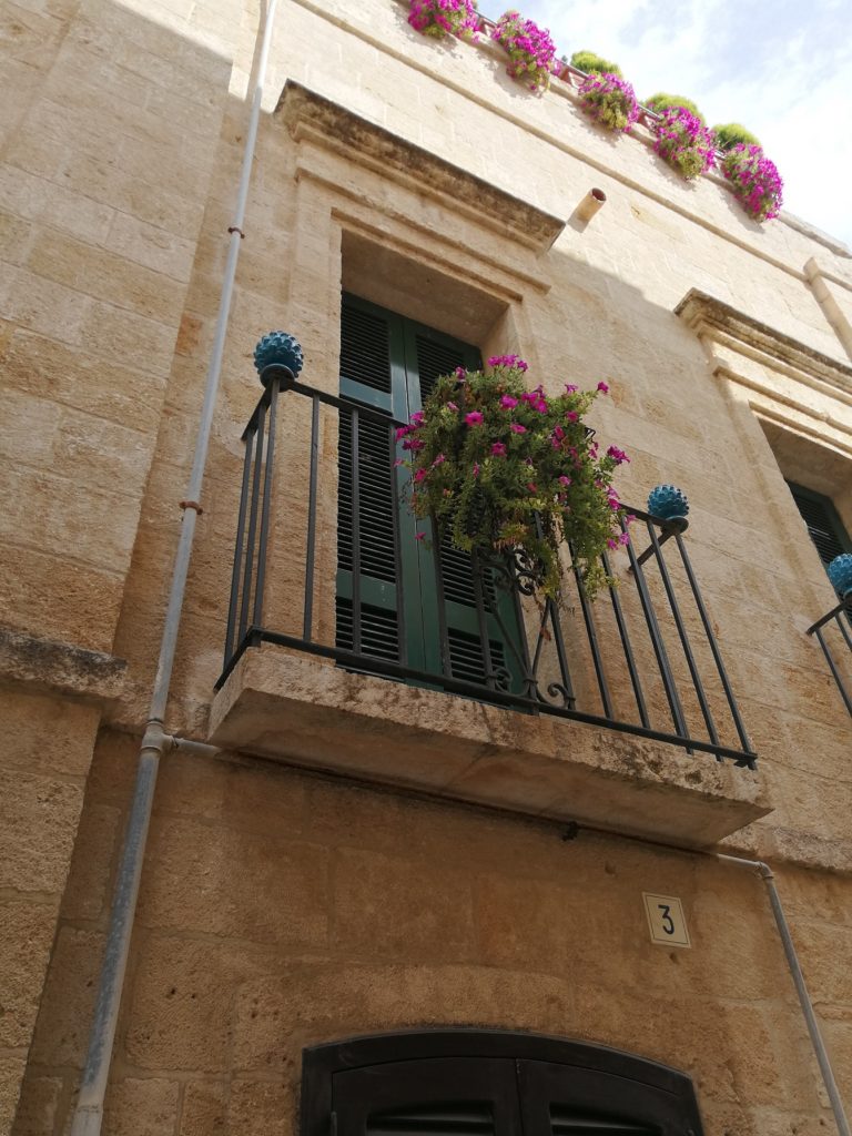 Decorative balconies.