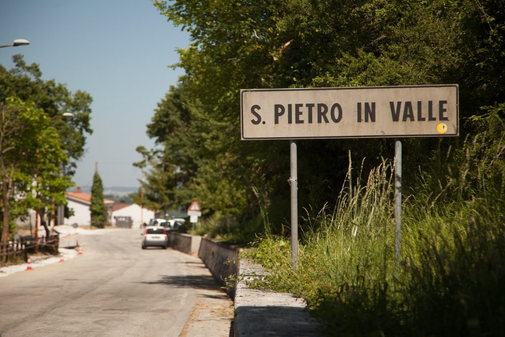 A sign post written S. Pietro in Valle